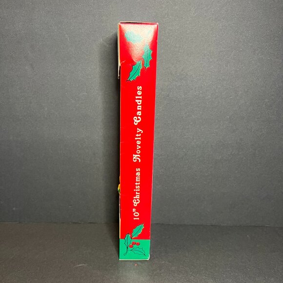 Vintage 1989 YDC Set of 2 Red Christmas Seasonal Novelty Bear 10" Taper Candles - Picture 6 of 7